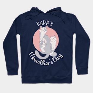 Happy Meowther's Day - White and grey cats Hoodie